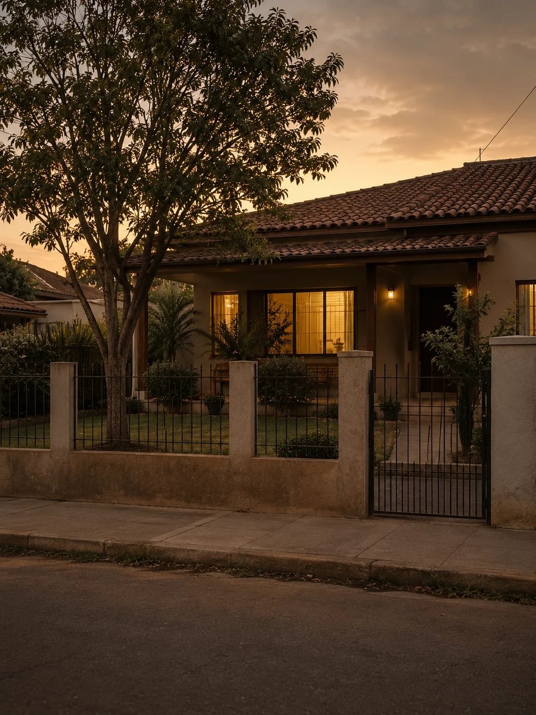 Casa de família ao entardecer, patrimônio a preservar