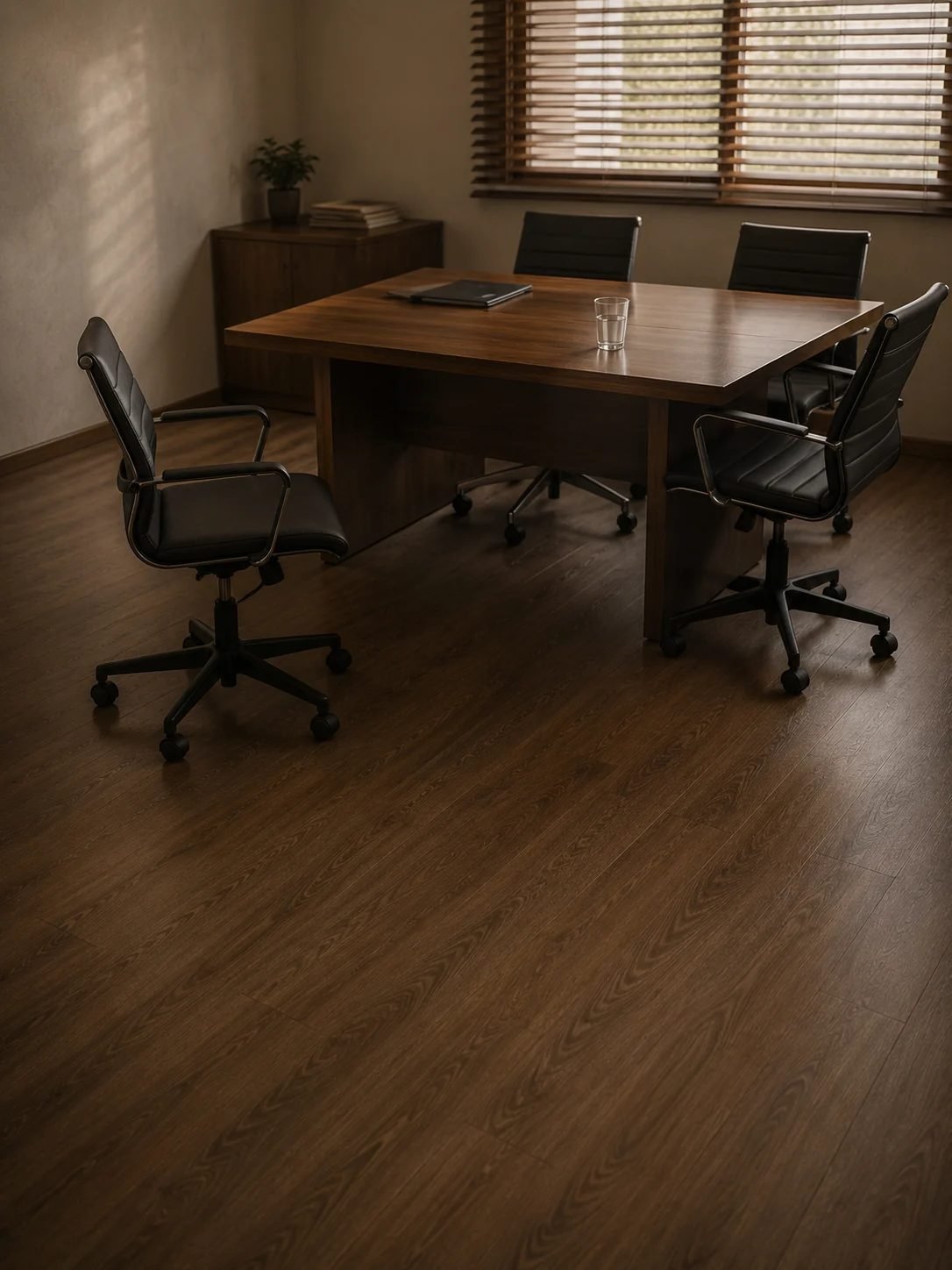 Sala de reunião de empresa pequena, vazia